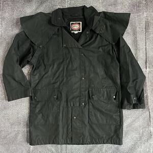 Men's Vintage The Australian Outback Black Waxed Canvas Chore Coat Jacket Sz M